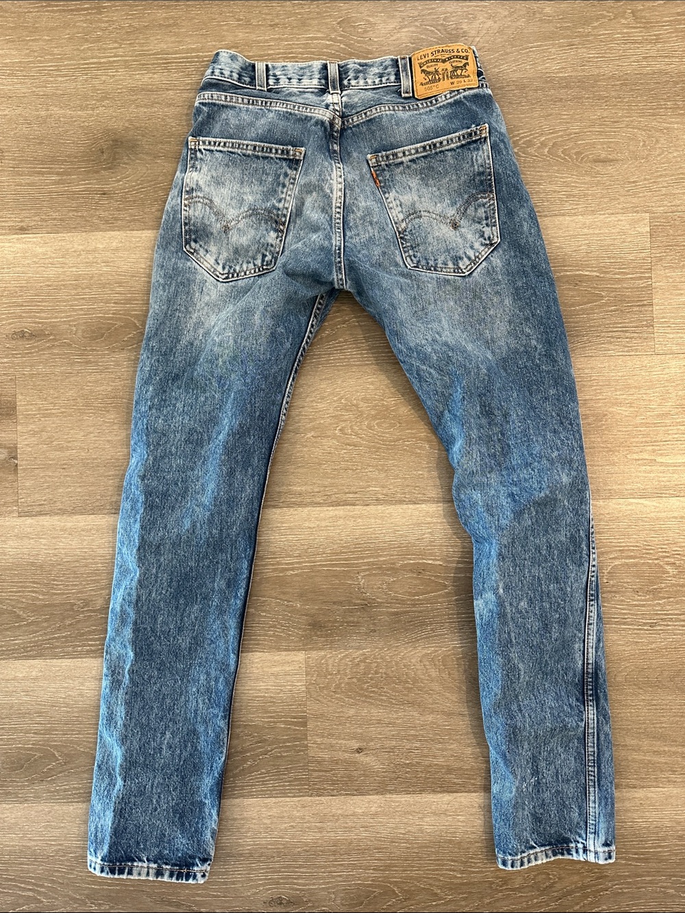 Levi's Men's Light Blue Washed Slim Straight Jeans 29 x 32